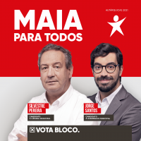 cartaz do BE com os candidatos