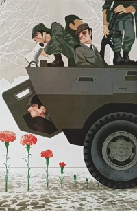 cartoon representando militares de abril e cravos